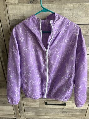 Lilac Mickey & Minnie Lightweight Hooded Windbreaker / raincoat